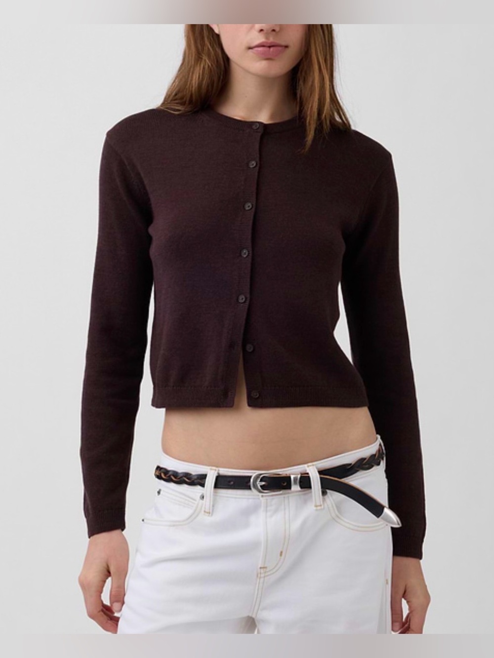 Gap 100% cotton relaxed crop cardigan sweater